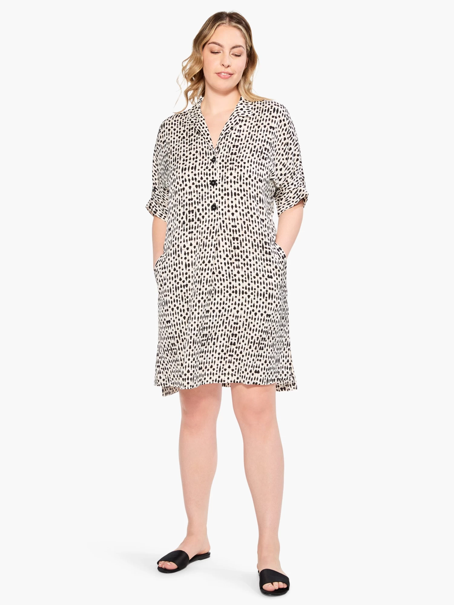 Inky Dots Dress WHITE MULTI - Image 4