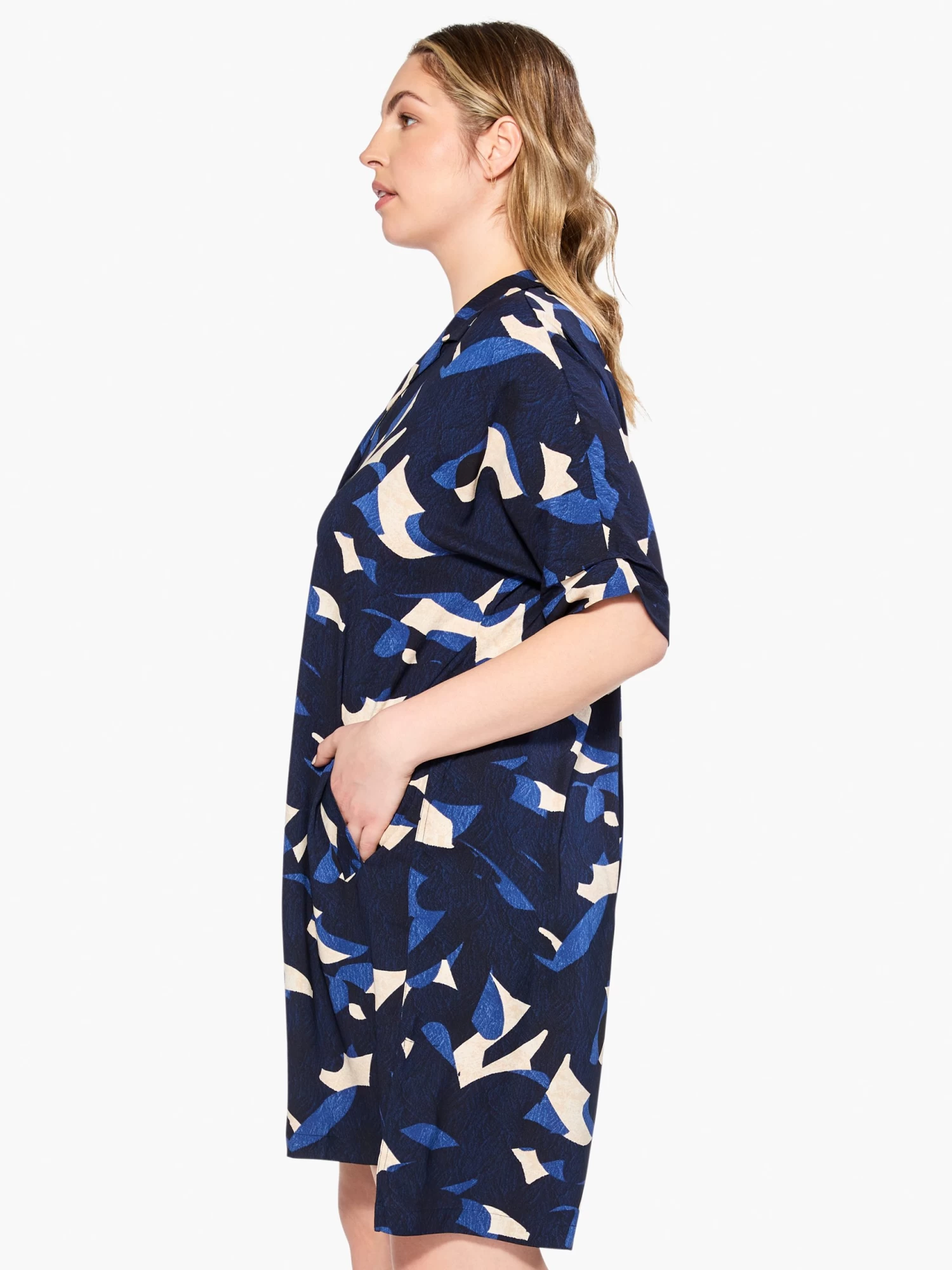 Abstract Billow Dress INDIGO MULTI - Image 2