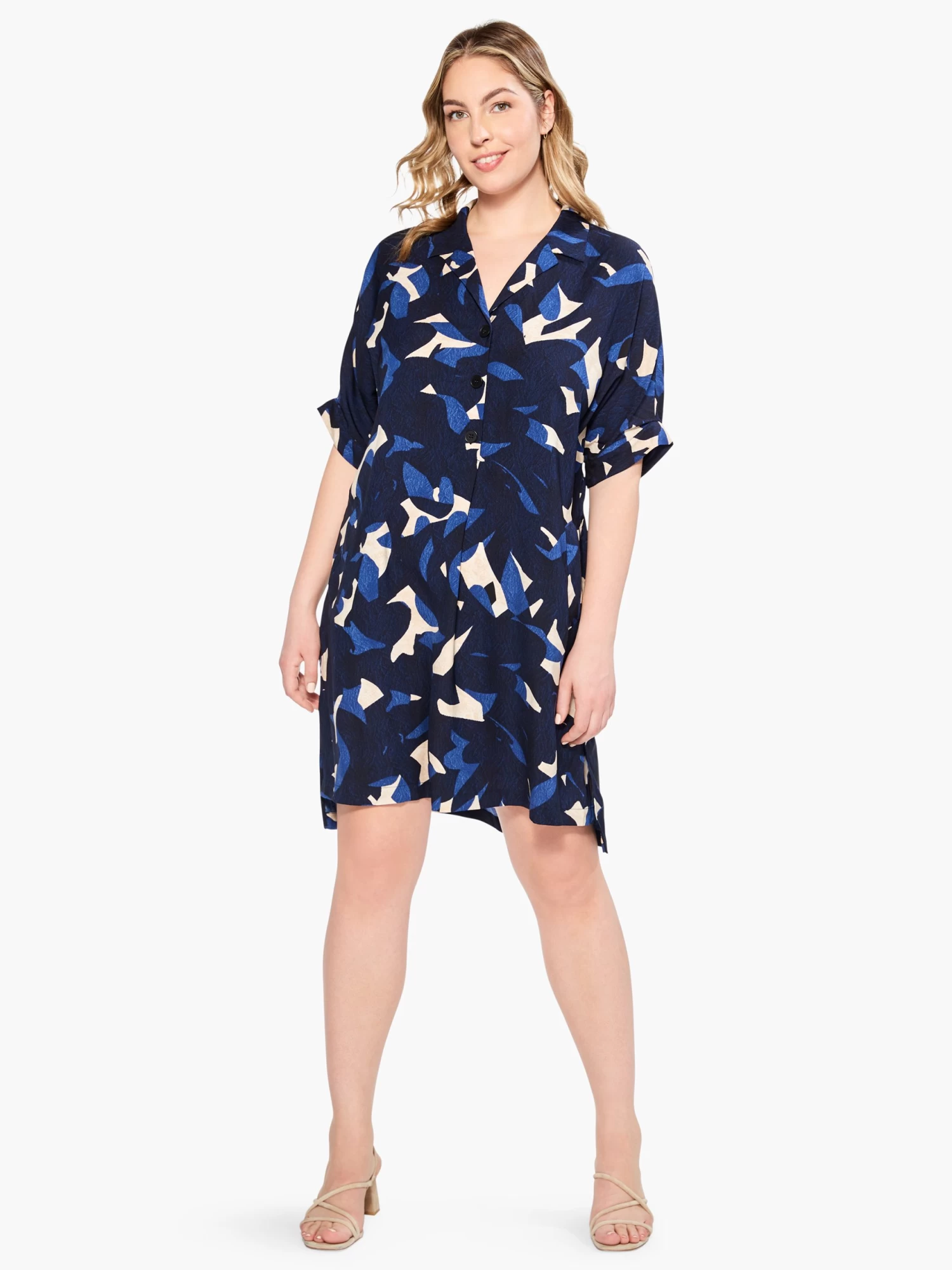 Abstract Billow Dress INDIGO MULTI - Image 4
