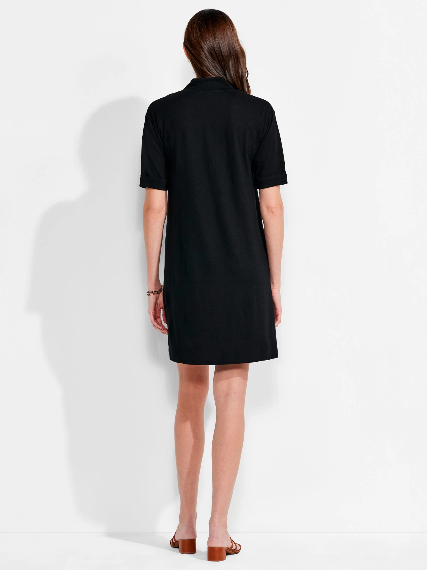 NZT Short Sleeve Notched V Dress - Image 3