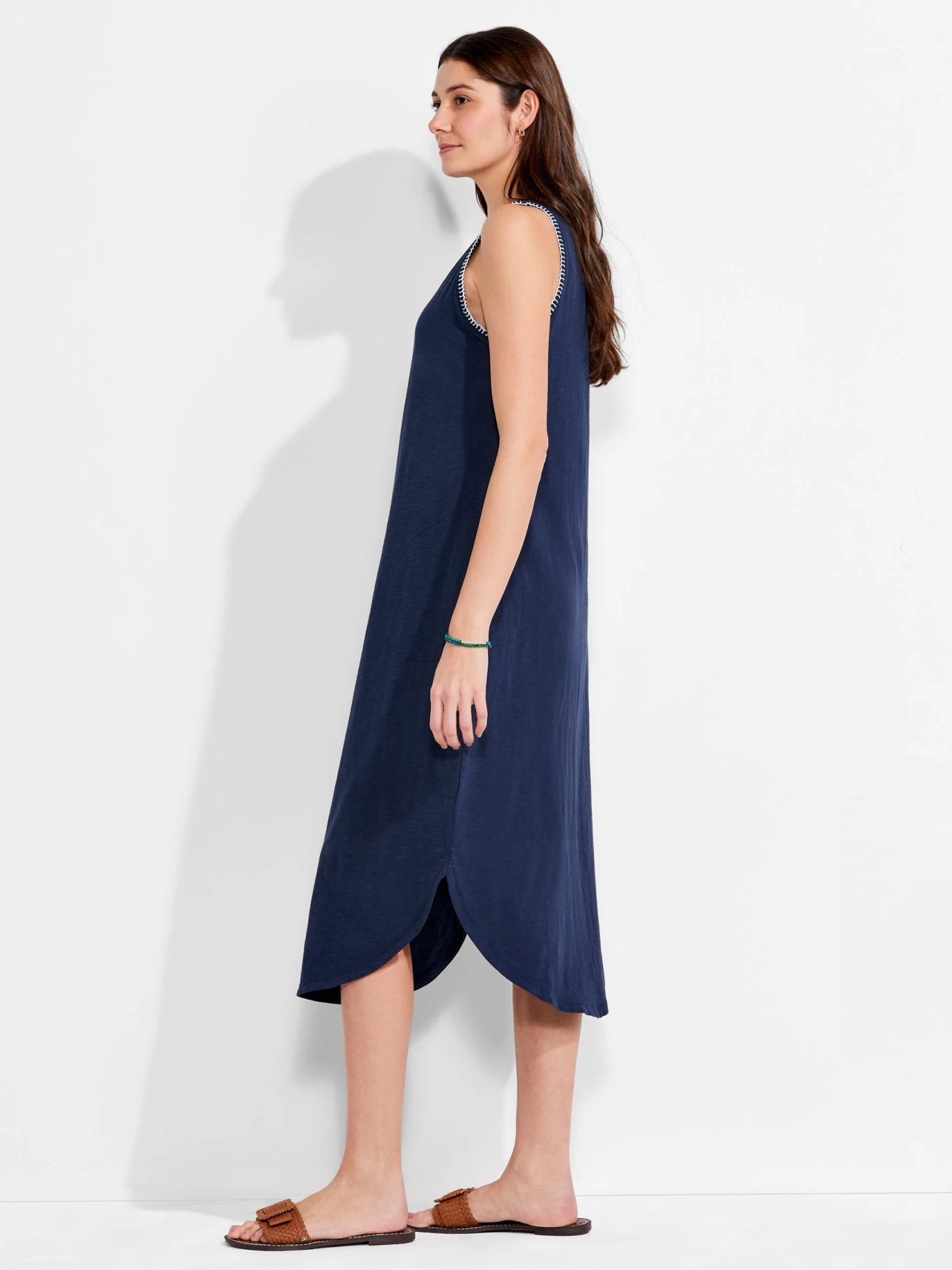 NZT Scoop Neck Stitch Tank Dress DARK INDIGO MULTI - Image 2