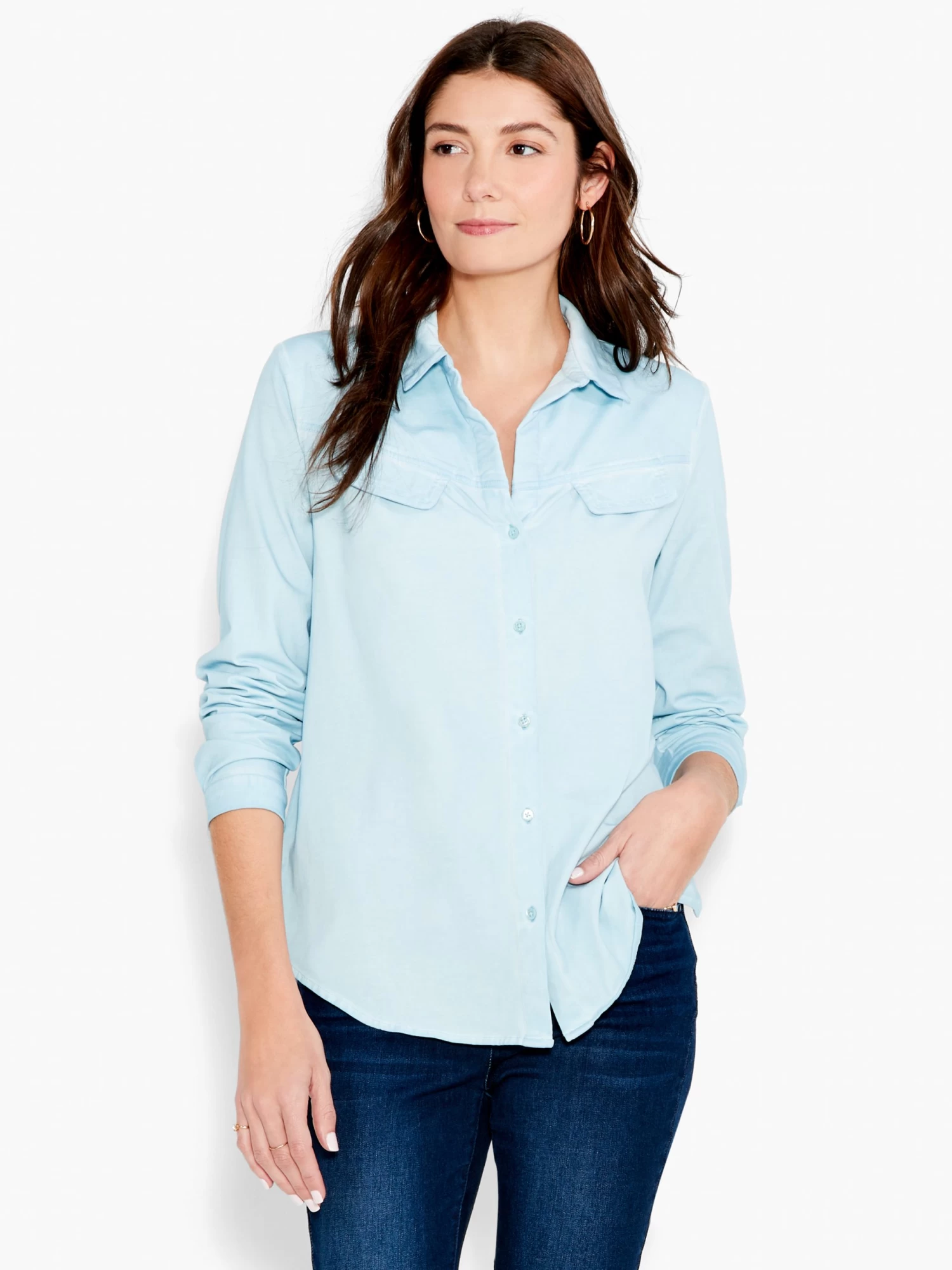 NZT Long Sleeve Angled Pocket Shirt MIST