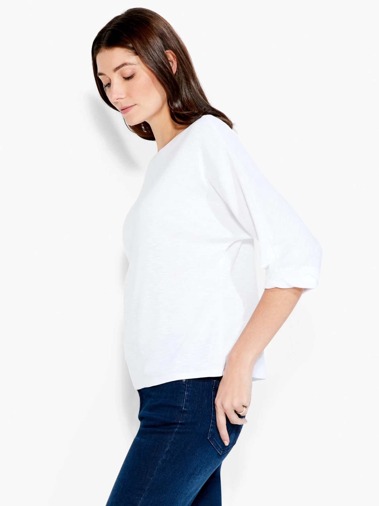 NZT Boat Neck Dolman Sleeve Tee PAPER WHITE - Image 2