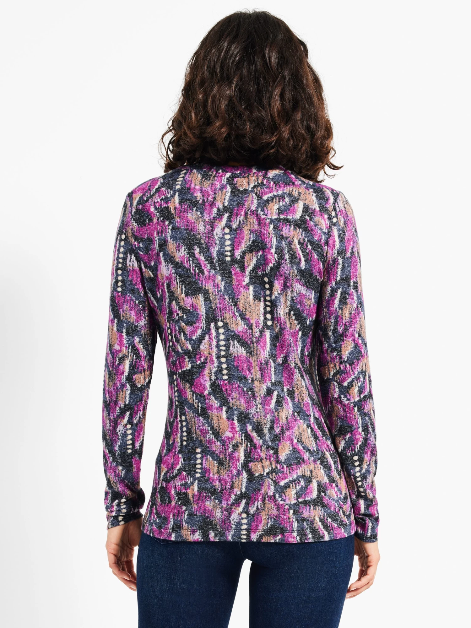 NZT Sweet Dreams Long Sleeve Printed Vines Tee PINK MULTI - Image 3