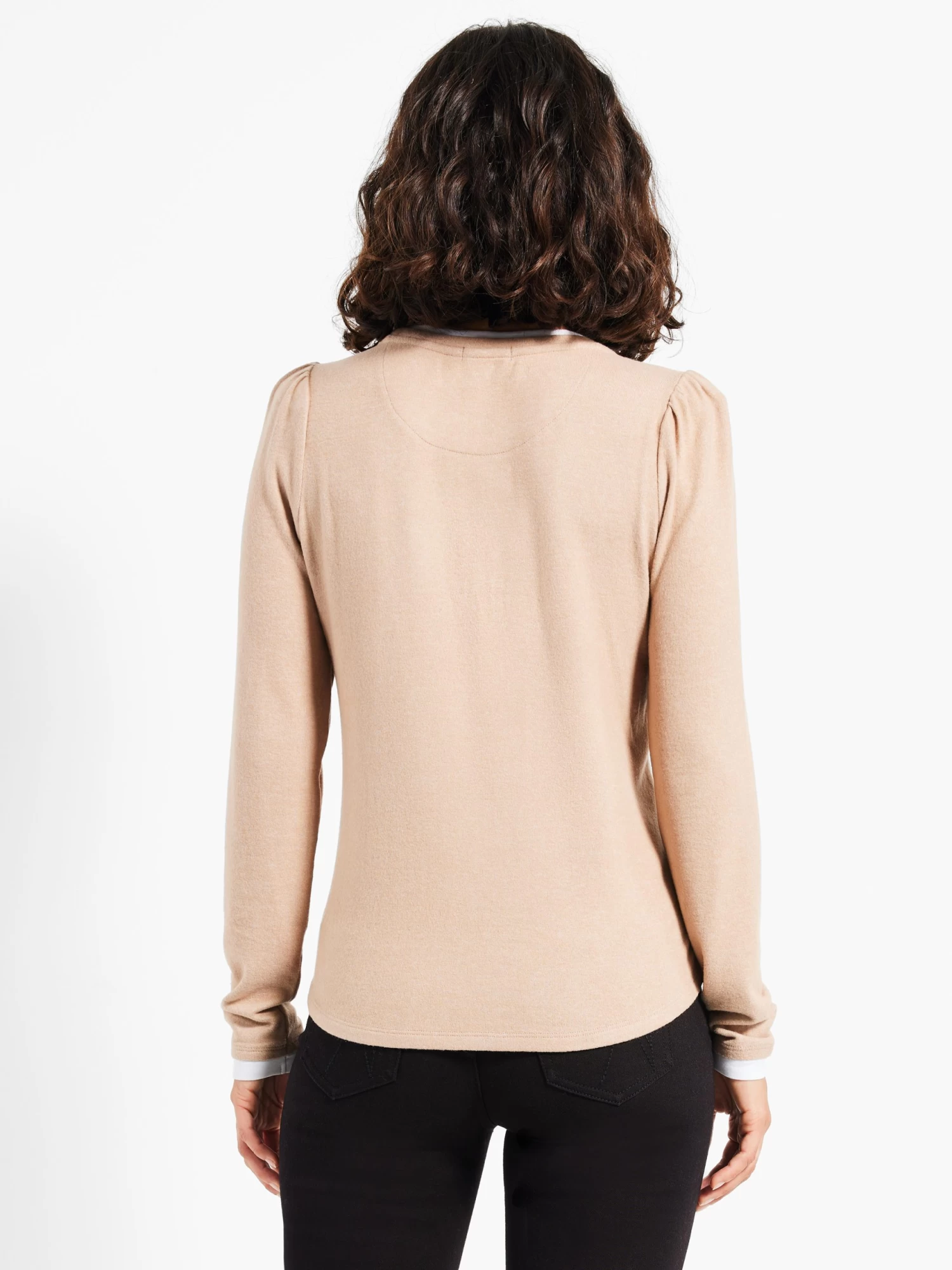 NZT Sweet Dreams Puff Shoulder Layered Top NATURAL - Image 3