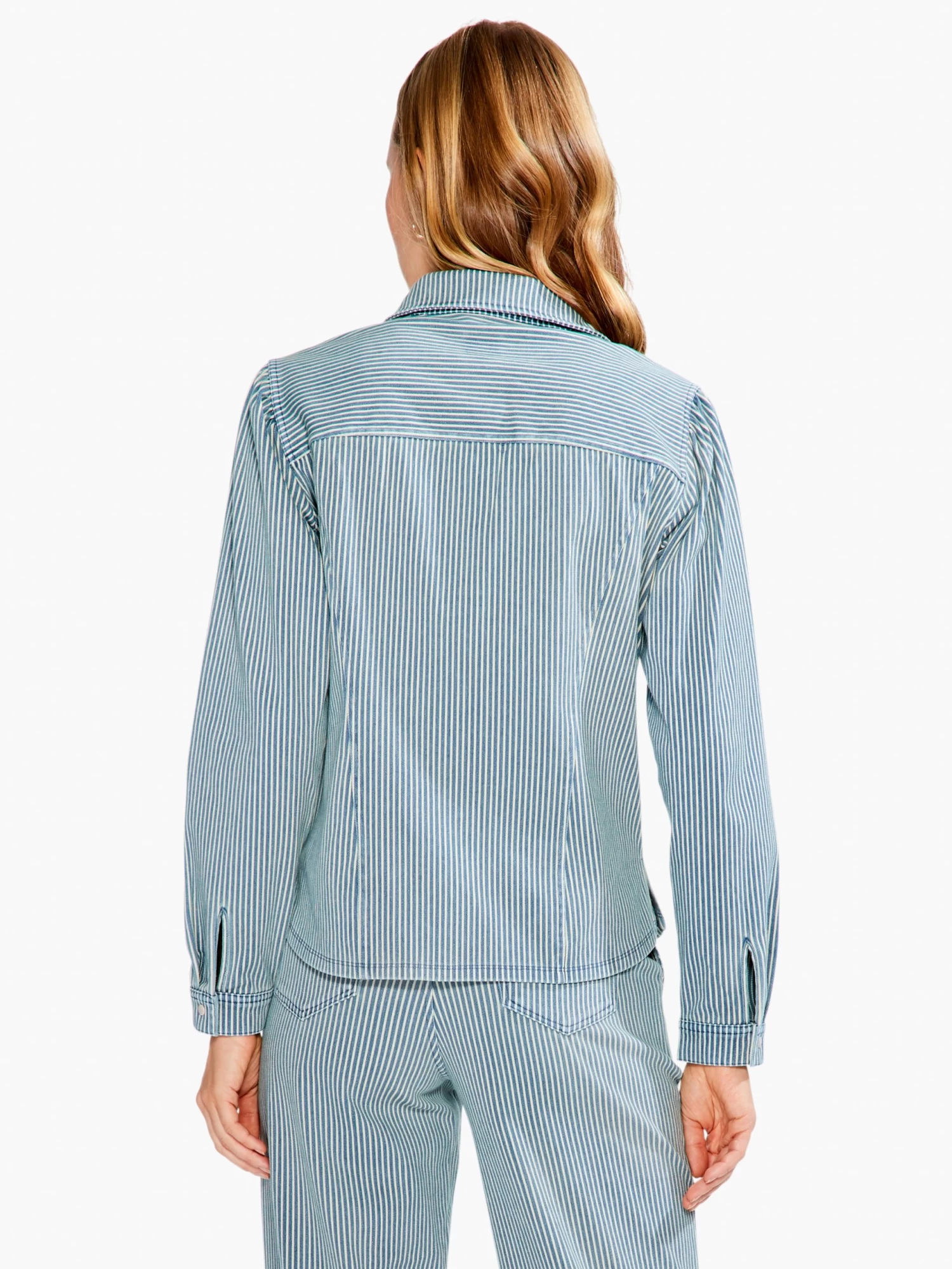 Railroad Stripe Shirt Jacket BLUE MULTI - Image 4