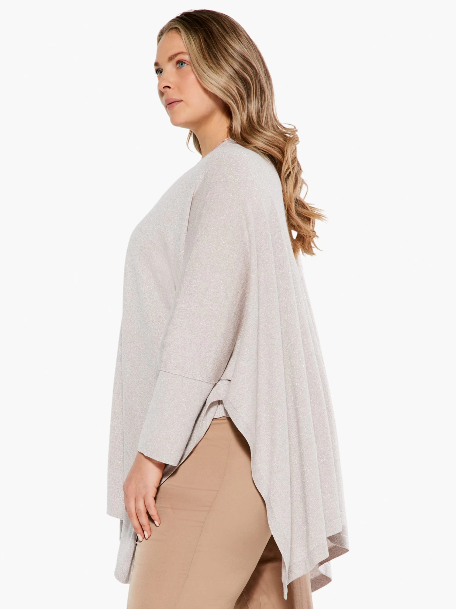 Lurex Cover Up Cardigan SANDSHELL - Image 2