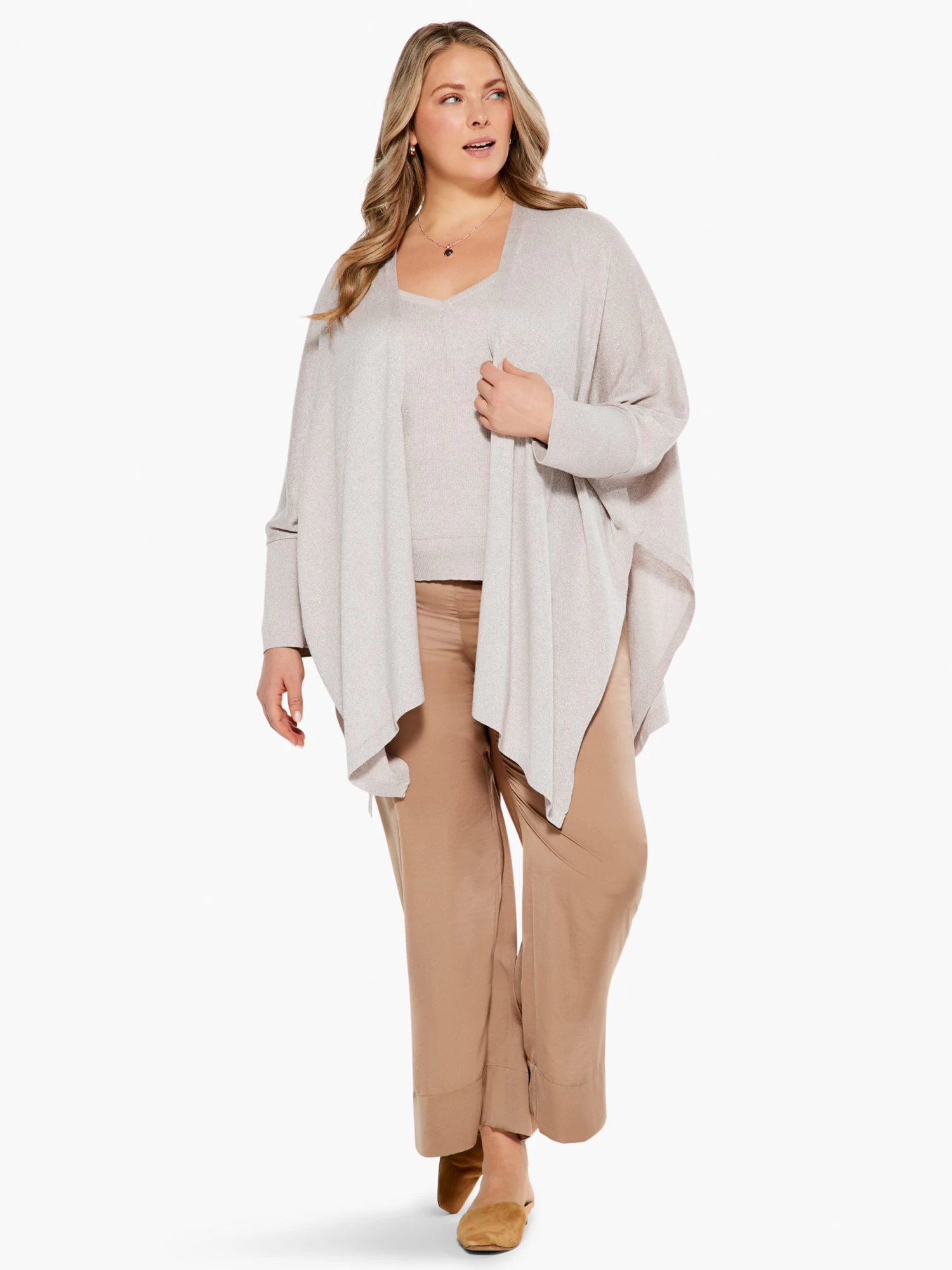 Lurex Cover Up Cardigan SANDSHELL - Image 4