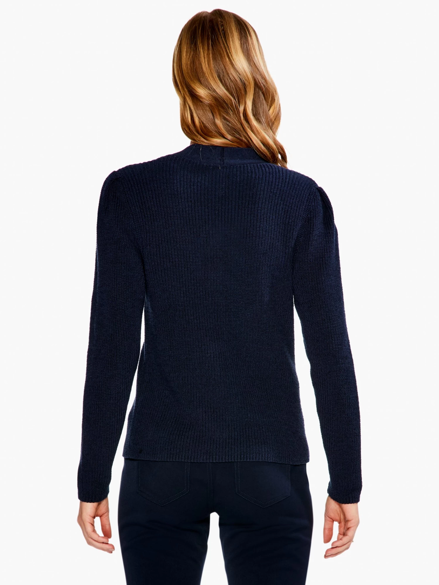 Shaker Knit Cardigan DARK INDIGO - Image 3