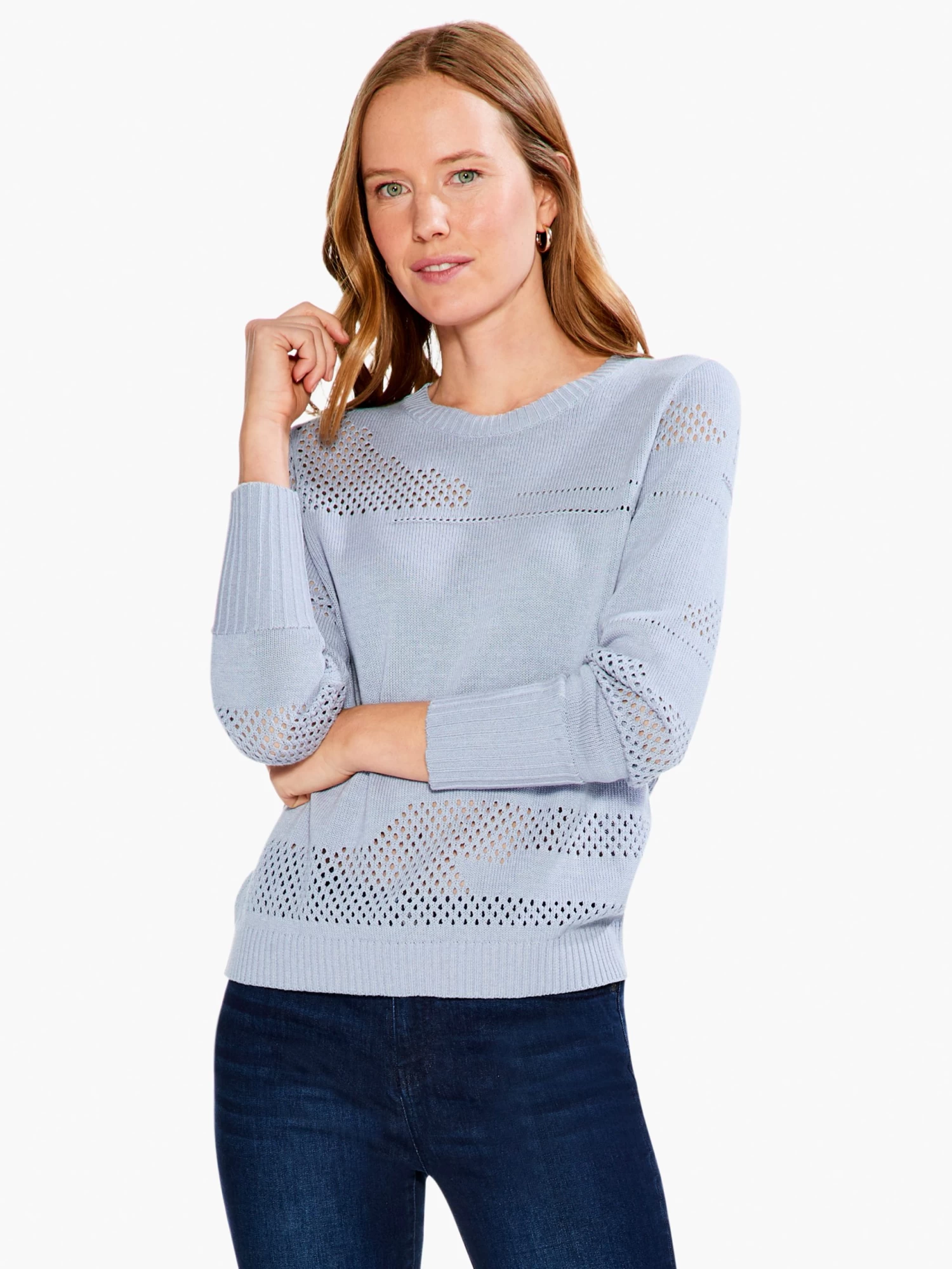 Placed Pointelle Sweater