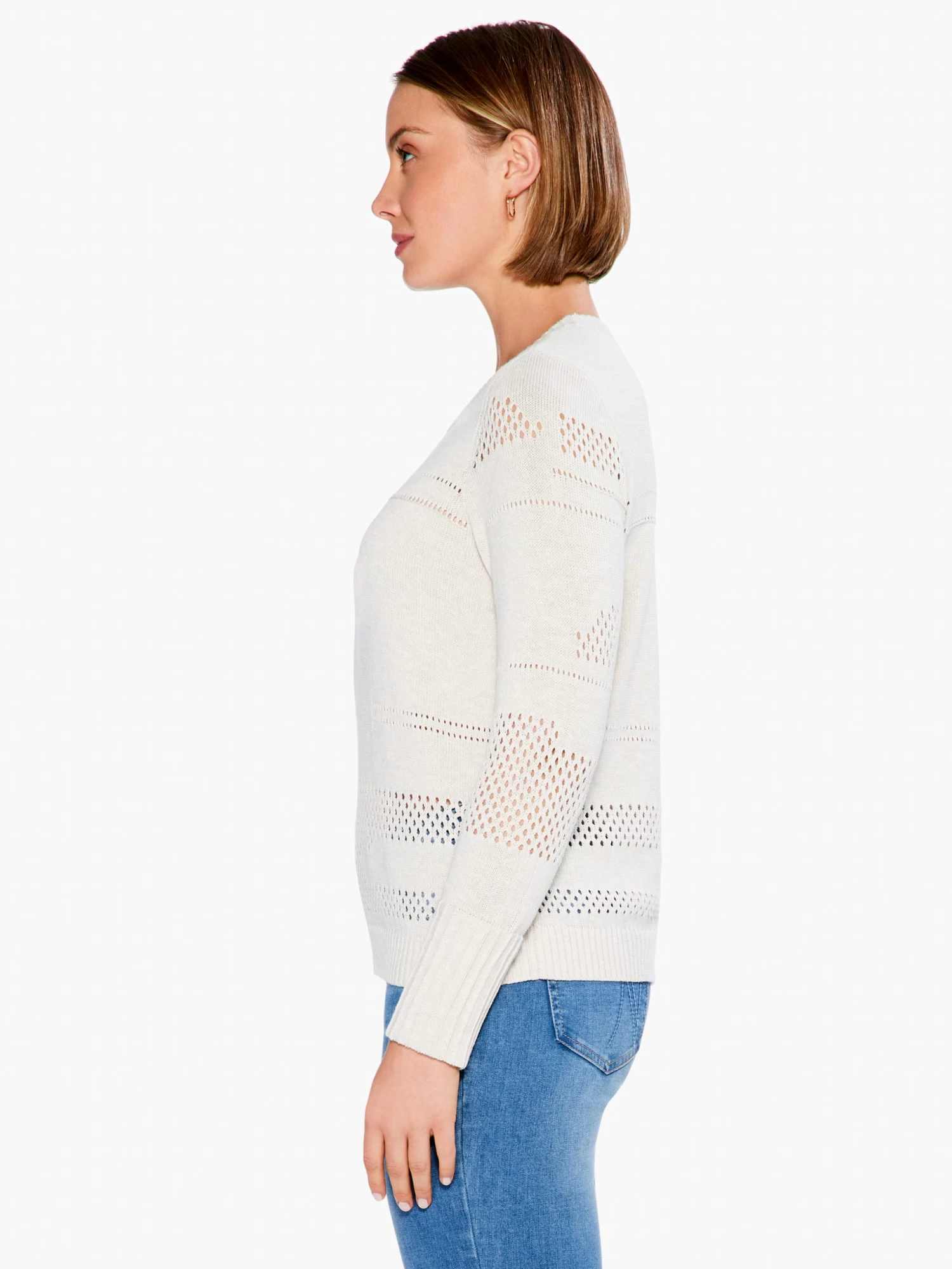 Placed Pointelle Sweater COBBLESTONE - Image 2