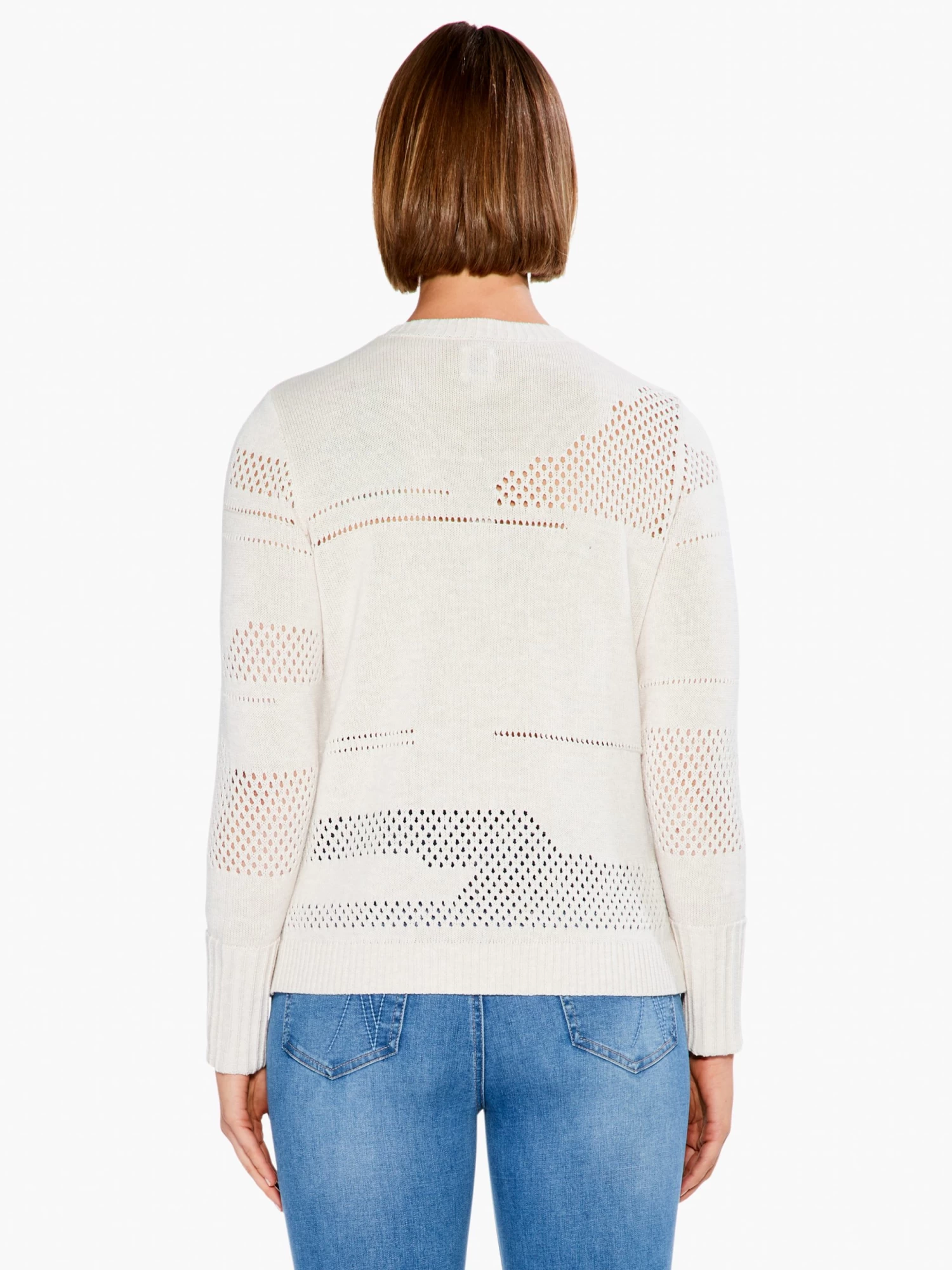 Placed Pointelle Sweater COBBLESTONE - Image 3