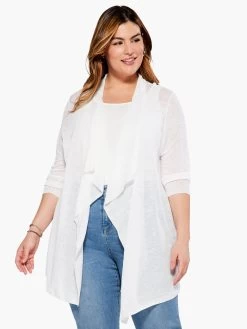 Featherweight Drape Cardigan PAPER WHITE