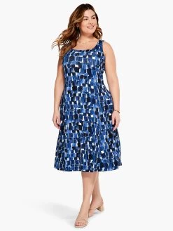 Artist Blocks Dress BLUE MULTI