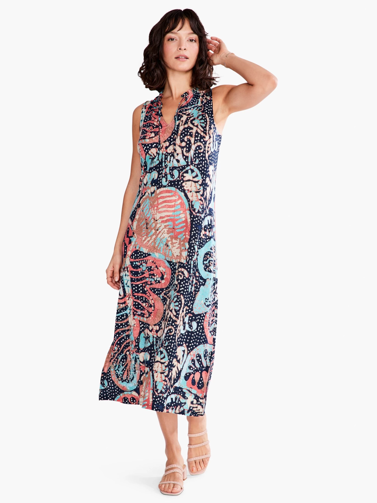 Batik Stamp Dress INDIGO MULTI - Image 2