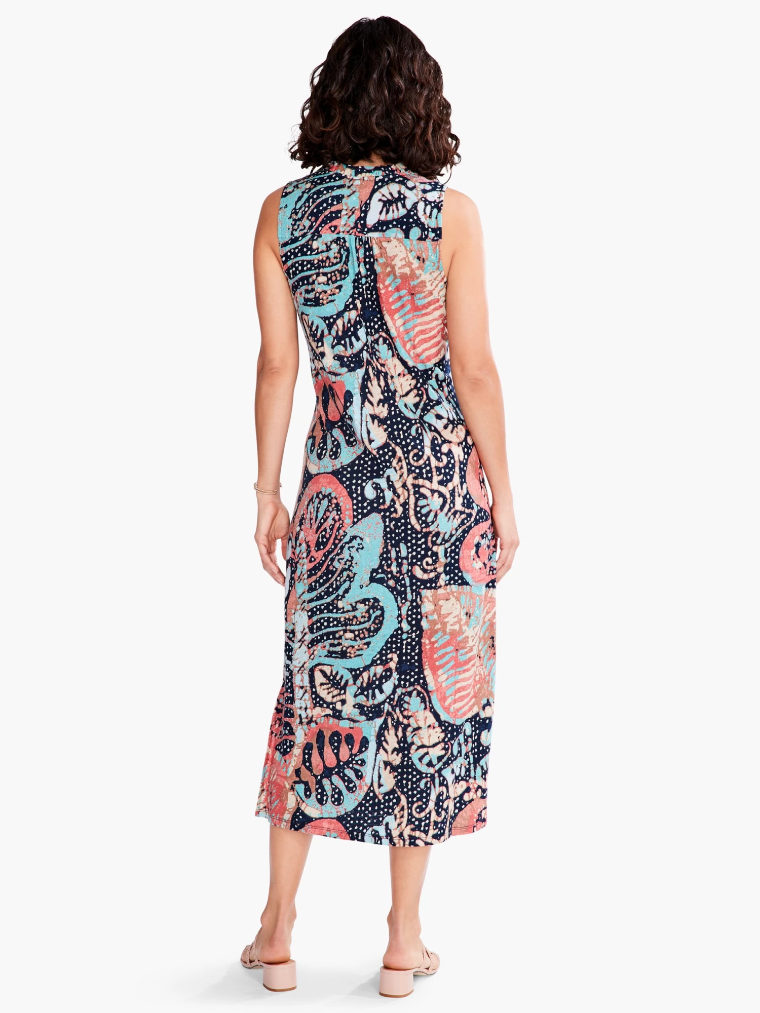 Batik Stamp Dress INDIGO MULTI - Image 4