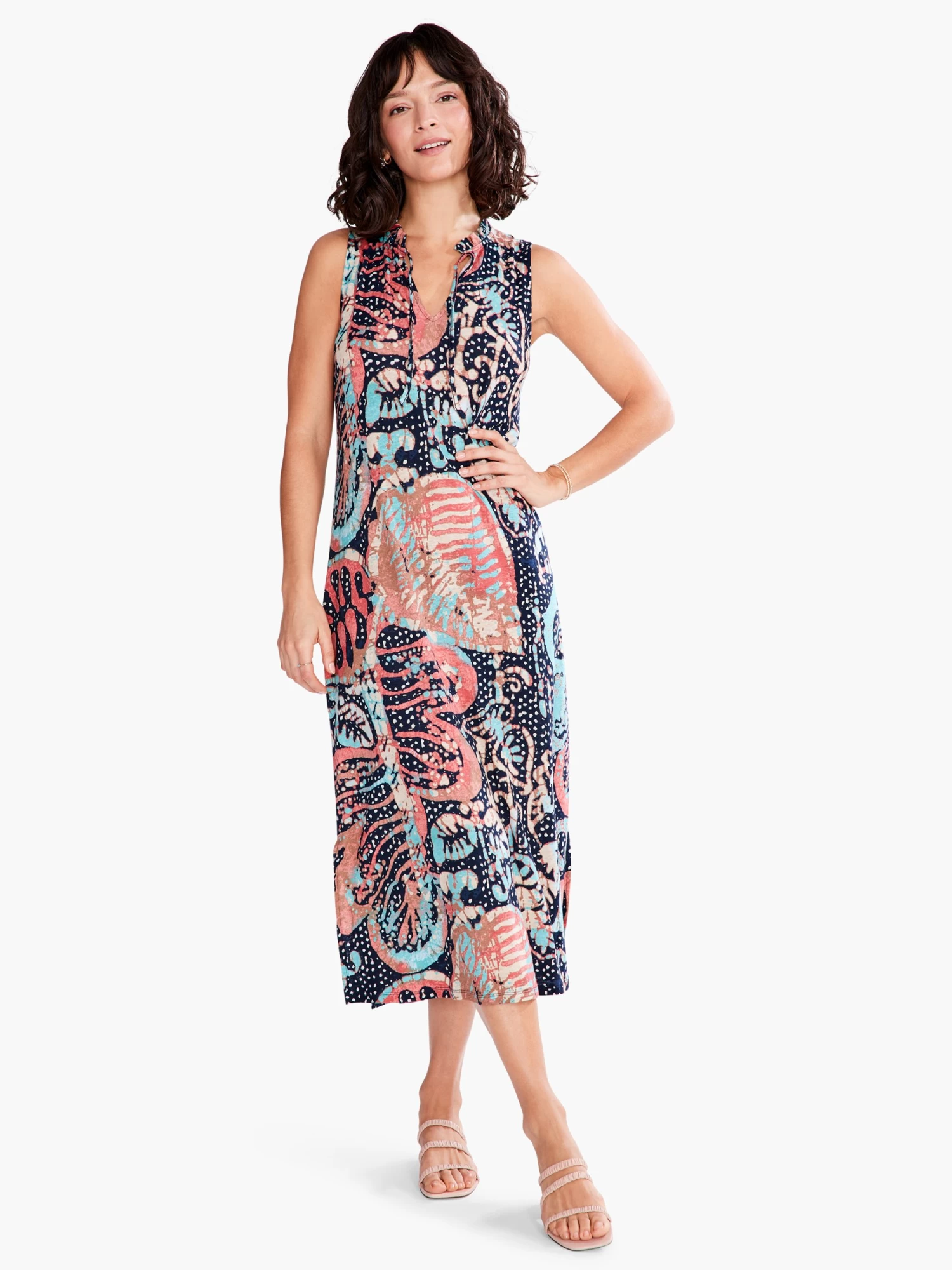 Batik Stamp Dress INDIGO MULTI - Image 5