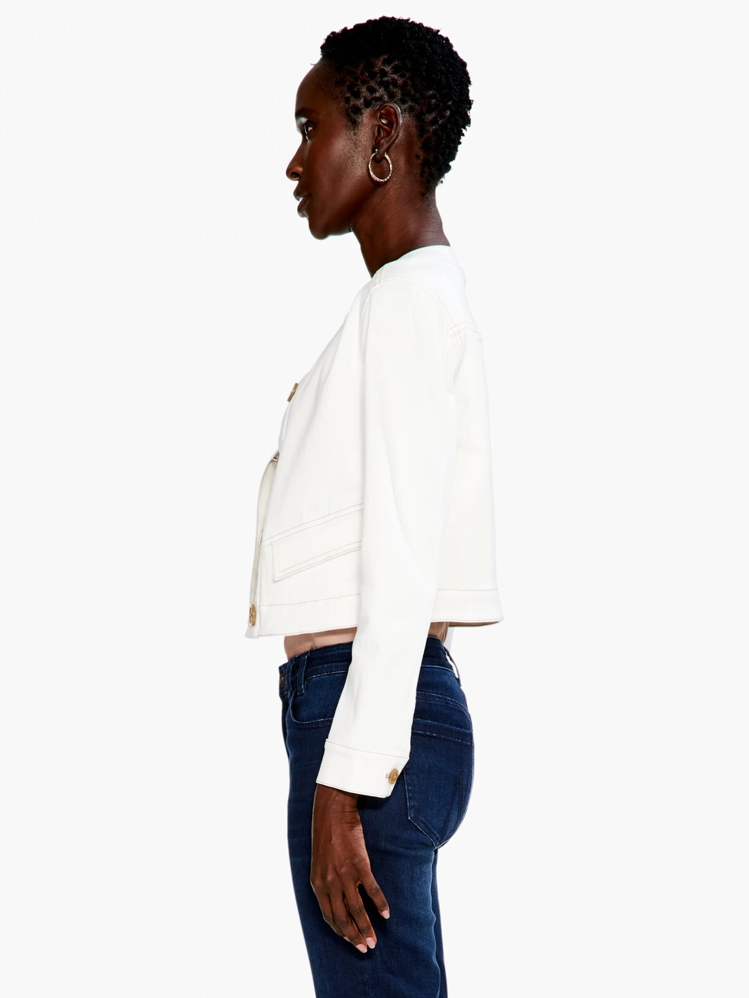 Top It Off Denim Jacket PAPER WHITE - Image 2