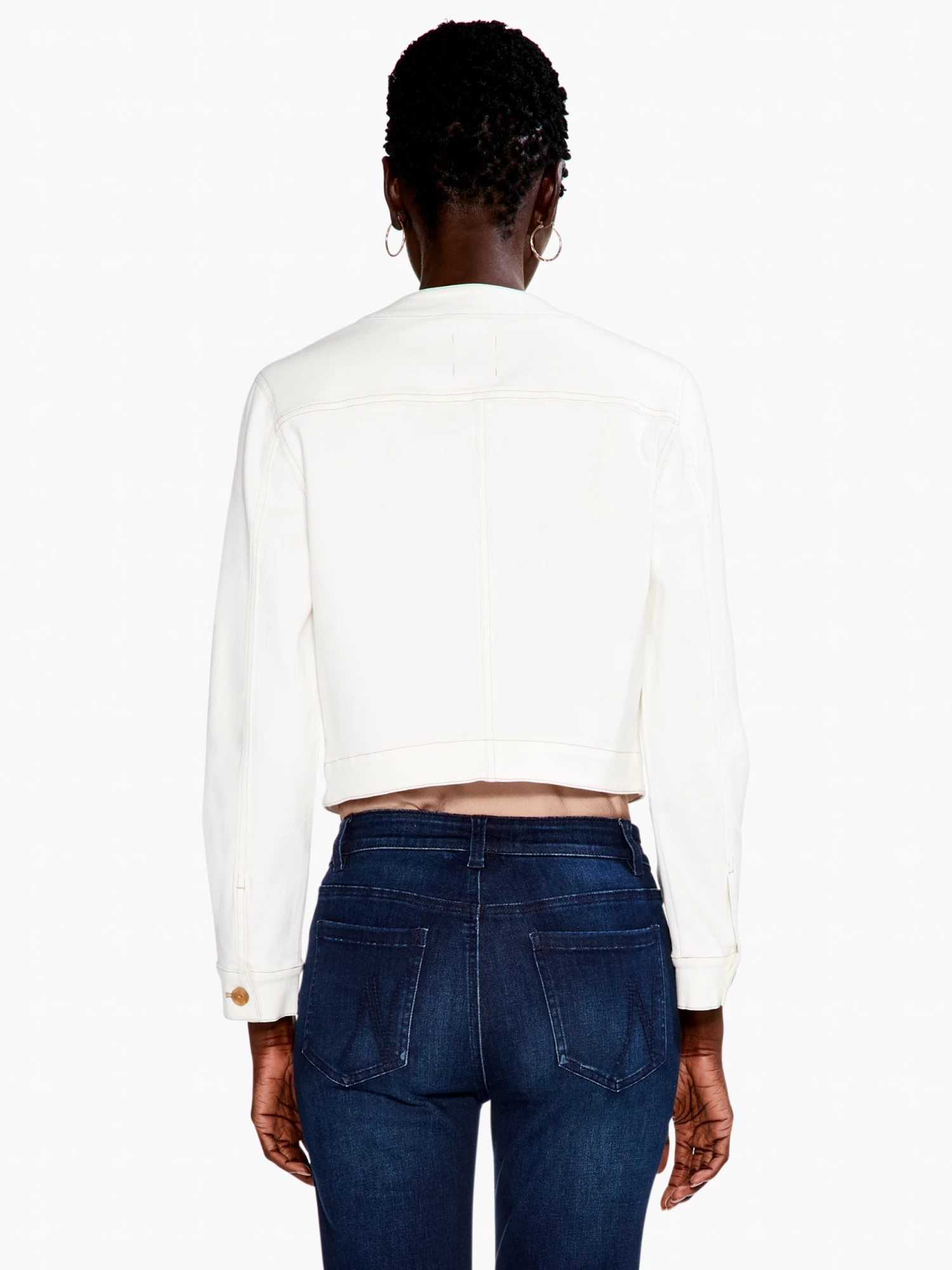 Top It Off Denim Jacket PAPER WHITE - Image 3
