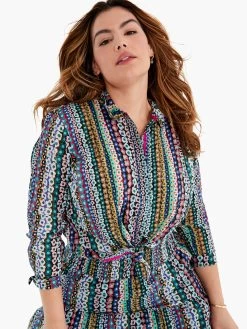 Flower Field Crinkle Shirt PINK MULTI