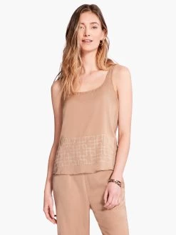 Soft Drape Squares Tank MOCHACHINO