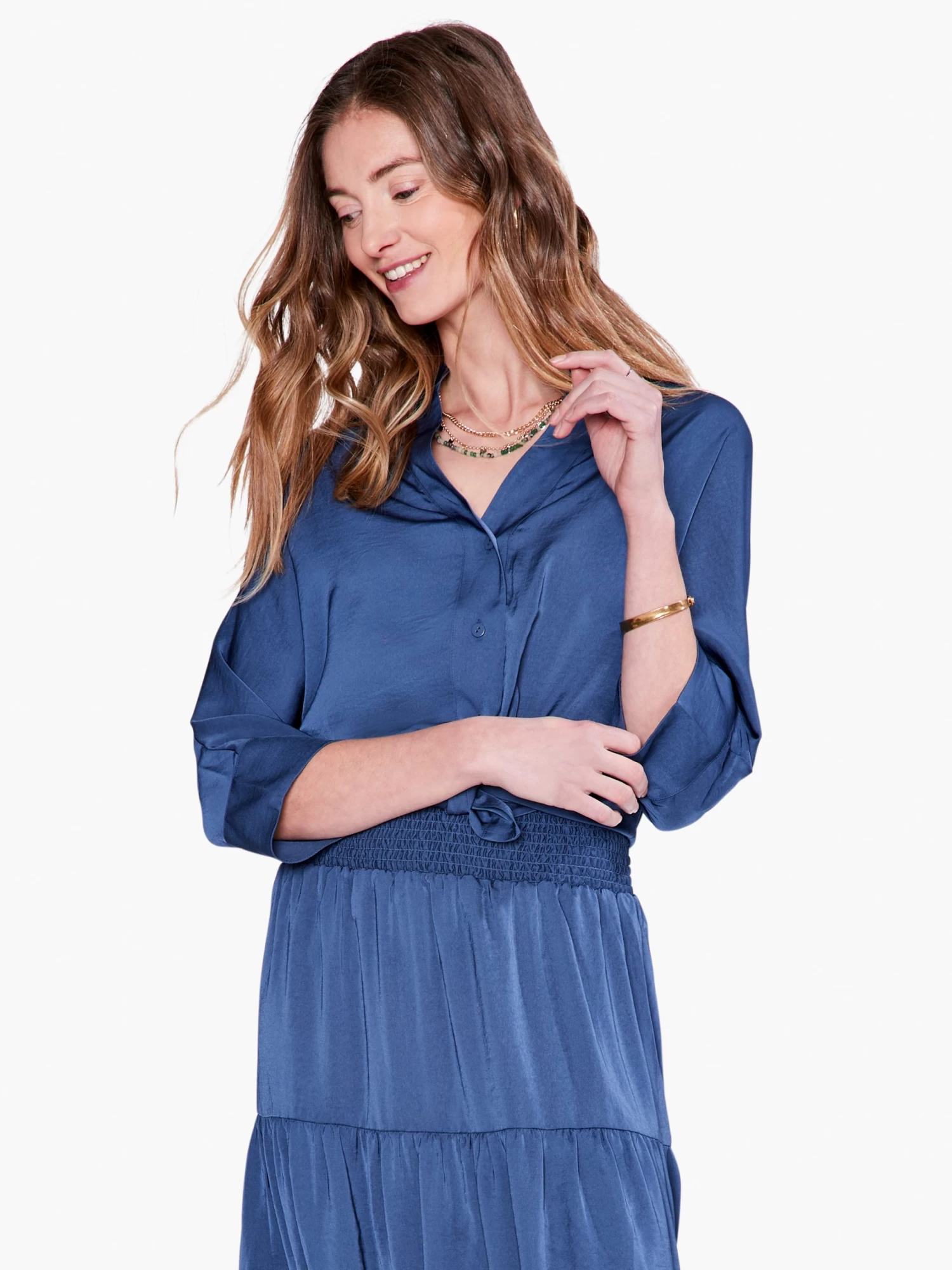 Soft Drape Town Shirt DEEP OCEAN