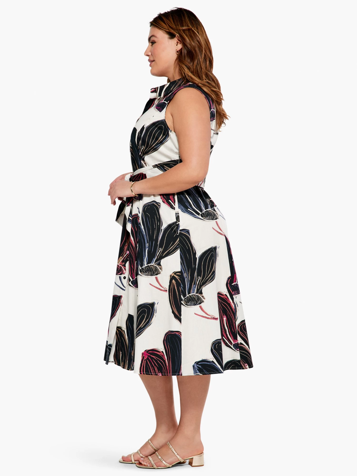 Stamped Flowers Shirt Dress BLACK MULTI - Image 2