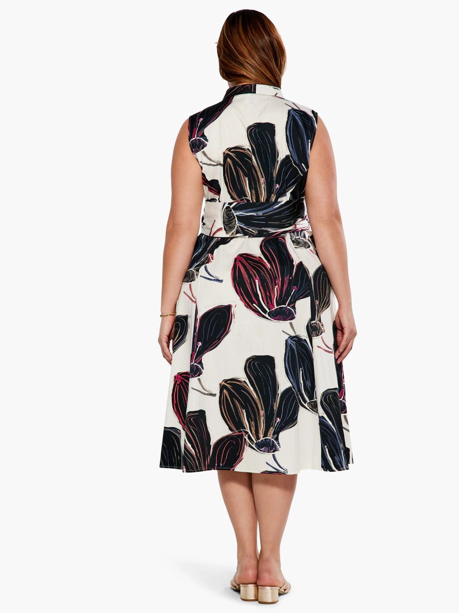 Stamped Flowers Shirt Dress BLACK MULTI - Image 3