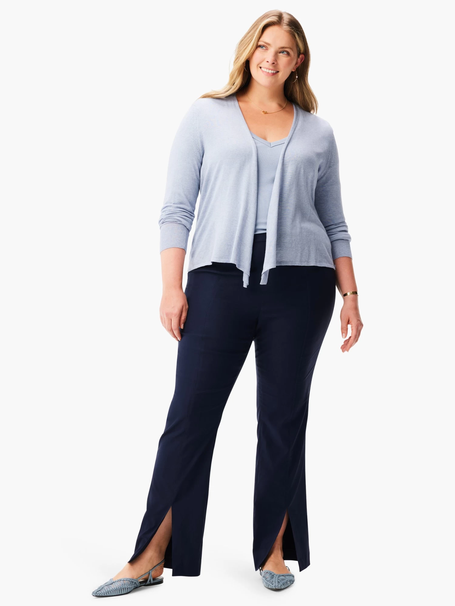 Perfect Knit Rib Long Sleeve V Neck - Image 4