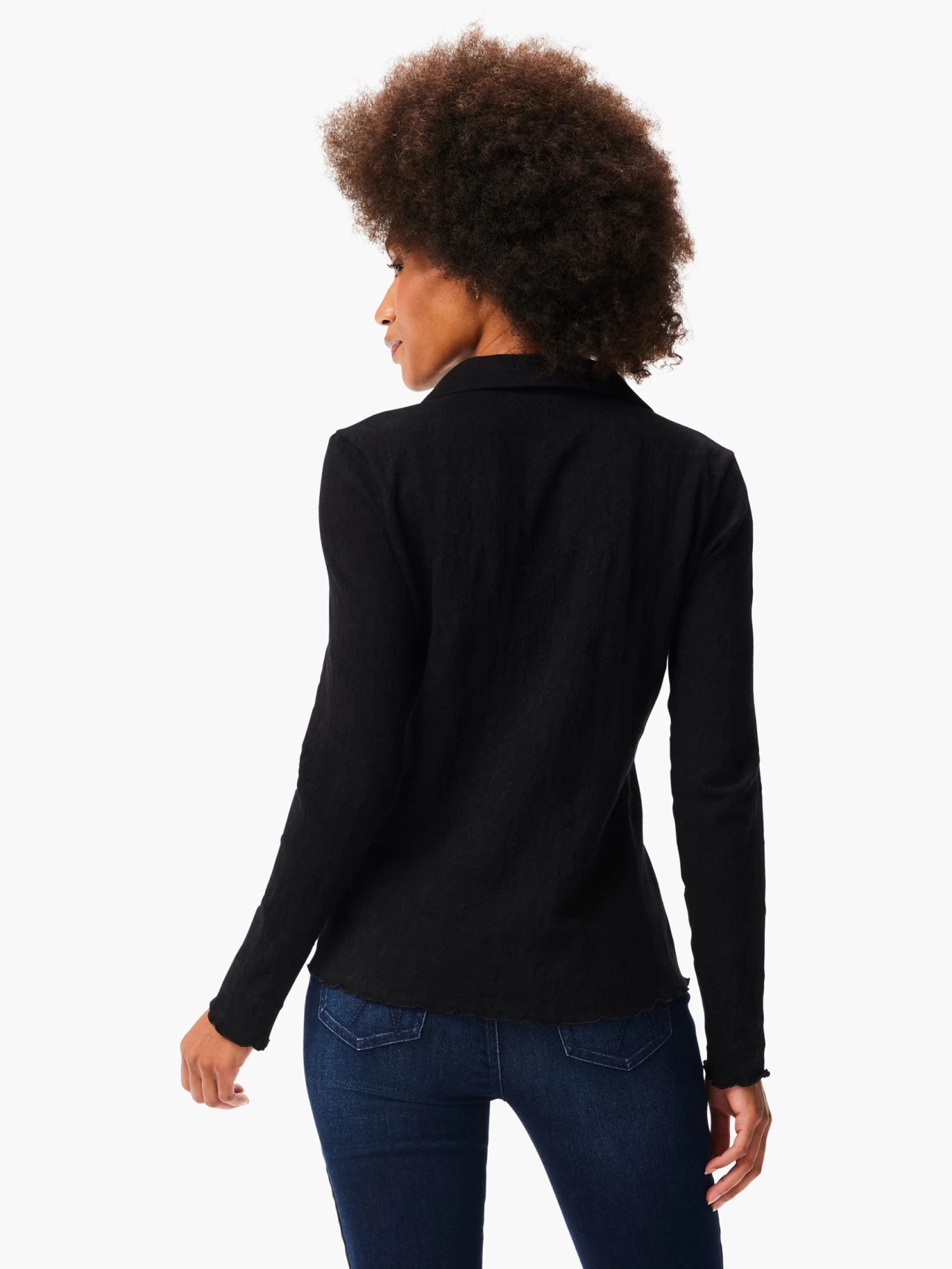 Lace Knit Collared Top - Image 3
