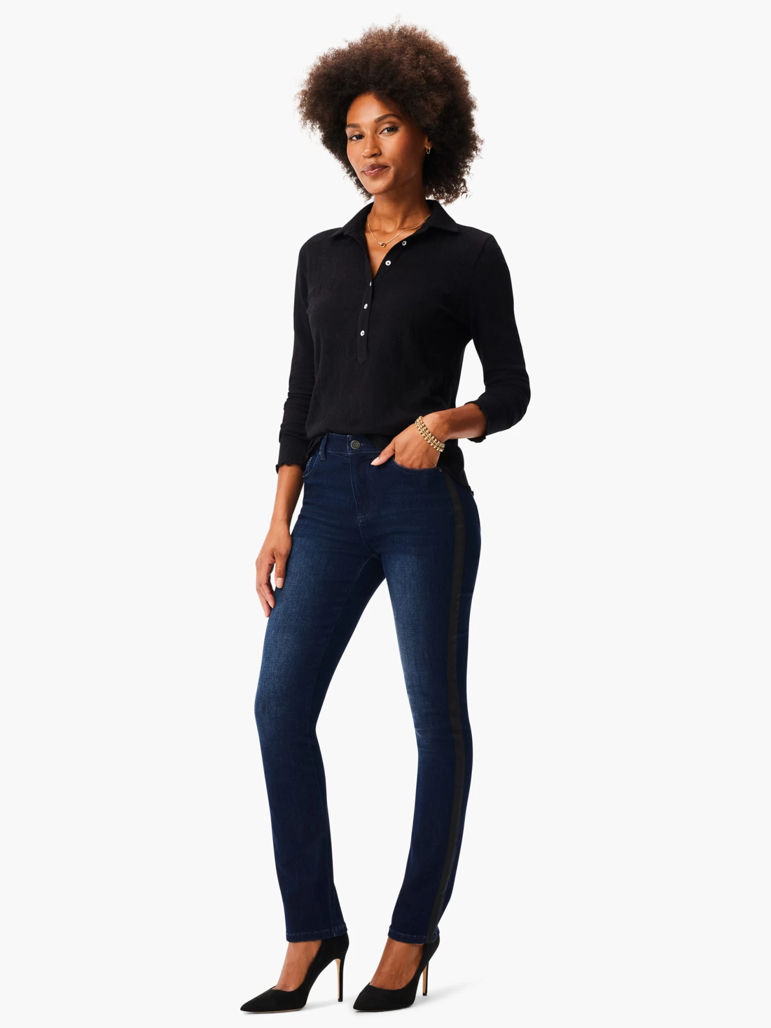 Lace Knit Collared Top - Image 4