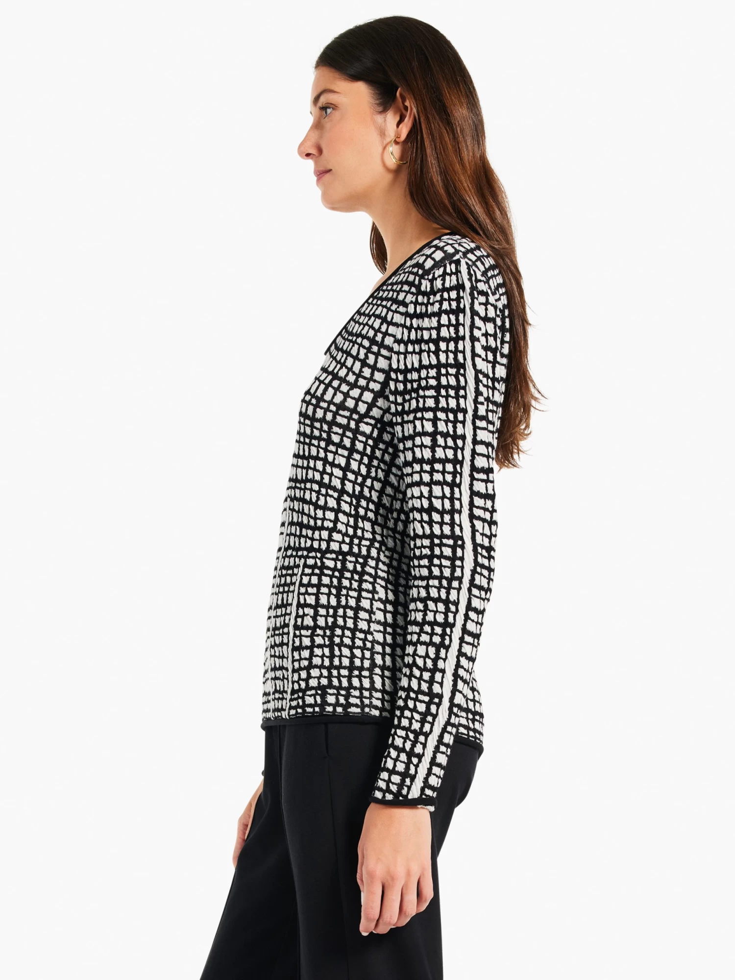 Checked Off Sweater BLACK MULTI - Image 2