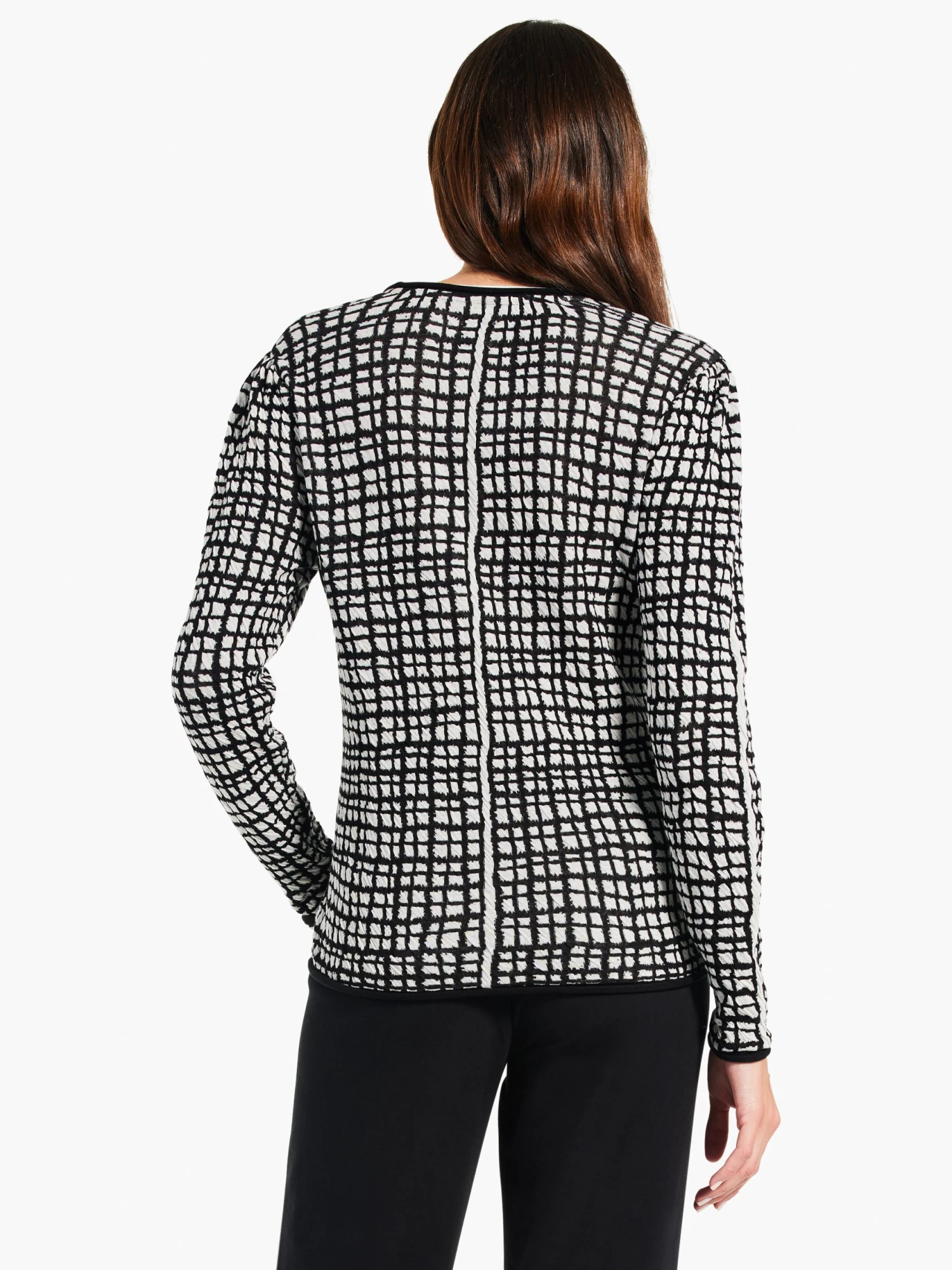 Checked Off Sweater BLACK MULTI - Image 3