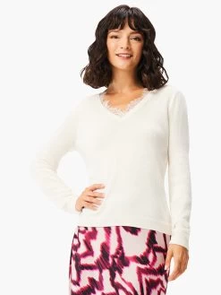 Trimmed In Lace Sweater CREAM