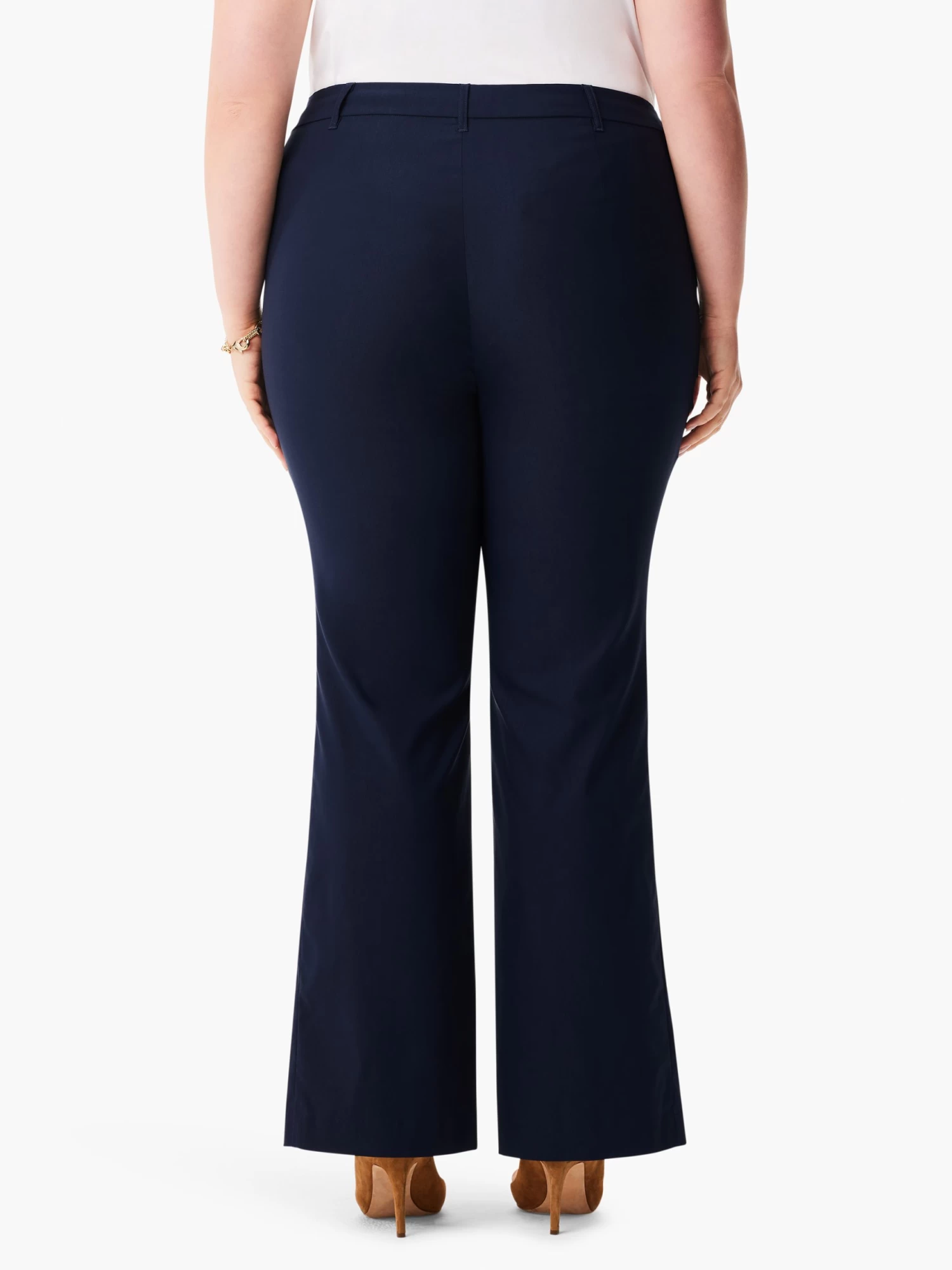 31" Polished Wonderstretch Boot Cut Slit Pant DARK INDIGO - Image 4